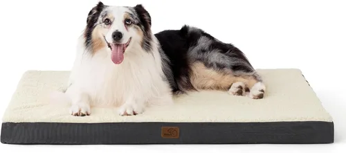 Vista 37 de Bedsure - Cama grande para perros para jaula - Camas planas y cómodas para mascotas con funda extraíble y lavable, alfombrilla ortopédica de espuma