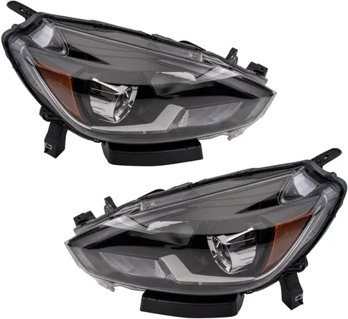 Vista 506 de TRQ Juego de Conjunto de Ensamble de Faros de 2 Piezas de Desempeño Halógeno con Marco Cromado Conductor y Lado del Pasajero Compatible con Mercedes