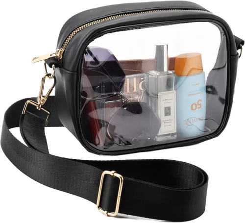 yuanming Bolsa transparente aprobada para estadios, bolsa cruzada transparente, bolsas transparentes para estadios para mujeres