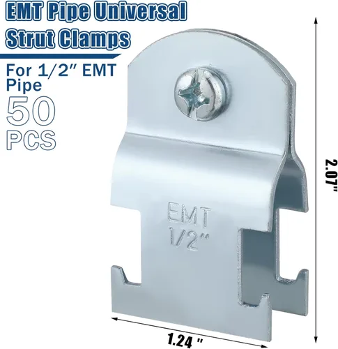 Vista 2 de Landhoow Emt Pipe - Abrazaderas universales de puntal para canal, accesorio de conducto electro galvanizado con perno y tuerca, herramienta