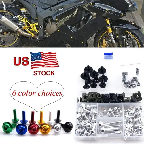 Vista 8 de Kit de tornillos de carenado Tornillos, tuercas arandelas, kits de montaje de pernos de motocicleta aptos para Yamaha YZF1000 R1 1998 1999 2000 2001
