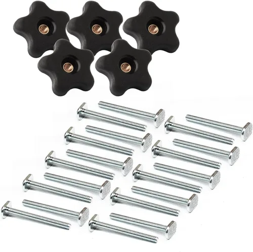 Vista 8 de POWERTEC Tope abatible para valla de 3 pulgadas para sierra de mesa, sierra ingletadora y prensa de taladro, accesorios de riel en T