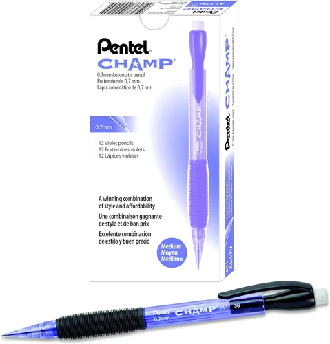 Vista 13 de Pentel Champ Starter - Juego de lápices automáticos con plomo, (0.020 in), barriles surtidos, 1 paquete, el color del barril puede variar (ACEBP)
