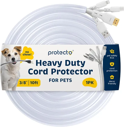 Vista 13 de PROTECTO Paquete de 2 protectores de cable resistentes para mascotas, solución antimordeduras, de 2,1 m, fácil de usar para perros y gatos