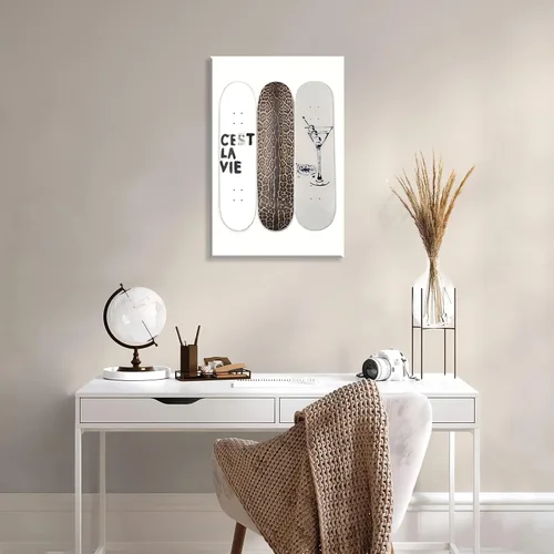 Vista 4 de Arte de pared con estampado de leopardo y estampado de leopardo de color rosa, diseño de guepardo blanco y negro, decoración de lienzo de lujo