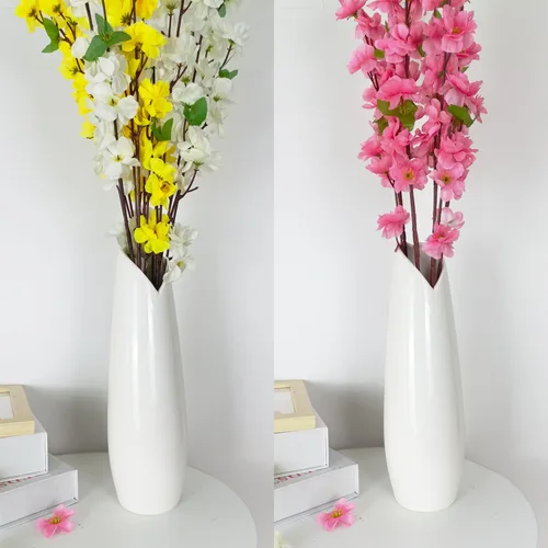 Vista 32 de White Ceramic Flower Vase,12 Inch Tall Modern Textured Vases for Home Decor,Table Centerpieces,Farmhouse,Shelf,Living Room Decorations Minimalist