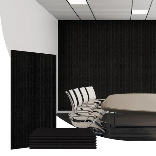 Vista 9 de Olanglab Paquete de 10 paneles acústicos de pared, 48 x 24 pulgadas por cada panel acústico, absorbentes de sonido, paneles de sonido decorativos