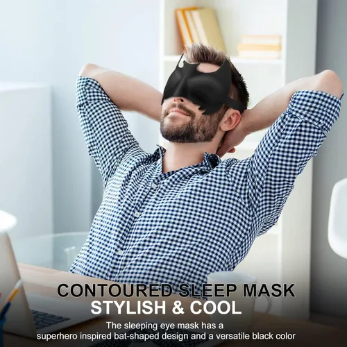 Vista 7 de Máscara de ojos para dormir máscara de sueño contorneada 3D hecha de espuma viscoelástica ligera y cómoda con correas ajustables cubierta de ojos