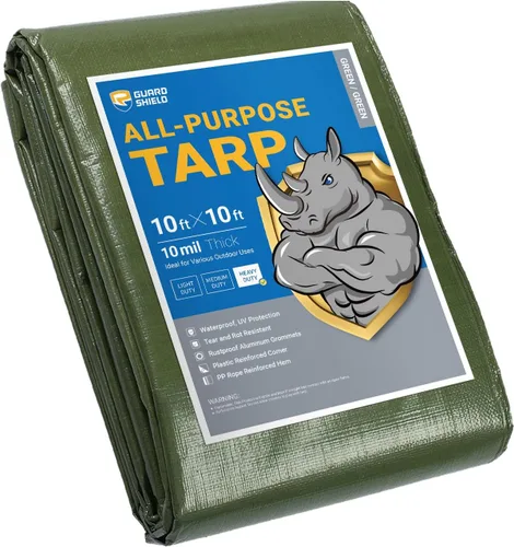 Vista 158 de GUARD SHIELD - Lona resistente, impermeable, de polietileno, gruesa, resistente a los rayos ultravioleta, con ojales, para exteriores, 6 x 8 pies