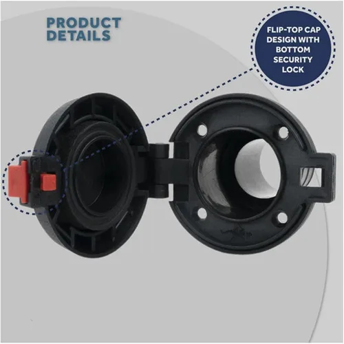 Vista 3 de NOGRAX Llenado/relleno de cubierta de gas para barco, relleno de cubierta de combustible marino con diseño de tapa abatible, manguera de 1-1/2