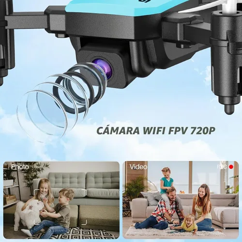 Vista 2 de SIMREX X300C Mini Drone con Cámara 720P HD FPV, Cuadricóptero a Control Remoto Plegable con Mantenimiento de Altitud, Flip 3D, Modo Sin Cabeza
