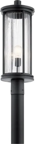Vista 3 de Kichler Barras 23.25" 1 Light Outdoor Post Light with Clear Ribbed Glass in Black