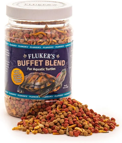 Vista 2 de Fluker's Flukers 70131 Buffet Blend - Alimento de tortuga de fórmula acuática, 12 onzas
