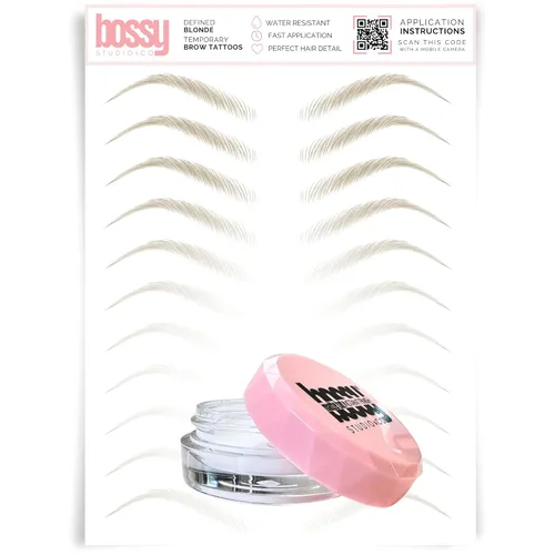 Vista 163 de Brows by Bossy Tatuaje temporal para cejas 8 colores y 6 estilos adhesivos impermeables para cejas, tatuajes falsos para el cabello como pelar