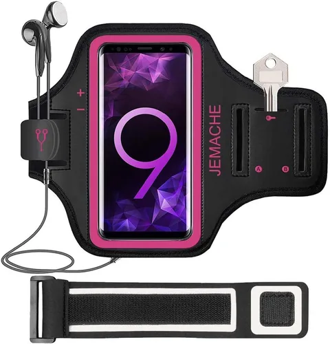 Vista 9 de Galaxy S7 Edge/S8/S8+ banda para el brazo, JEMACHE banda para el brazo para ejercicio, gimnasio, correr/trotar/ejercicio para Samsung Galaxy S8/S7