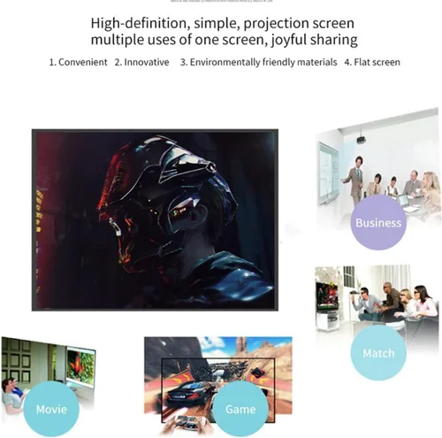Vista 6 de COHEALI Portable Foldable Projector Screen for Home Theater Indoor Outdoor Use Lightweight Polyester Soft Projection Screen for Camping Movie Night