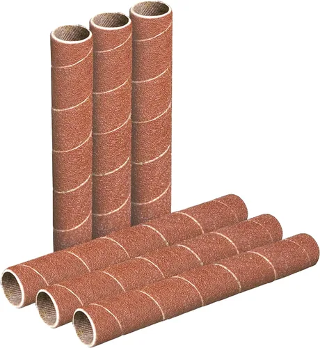 Vista 8 de Powertec 11210 - Mangas de lija de 4.5 pulgadas para lijadora de husillo, grano 120, papel de lija de óxido de aluminio de diámetro 1/2 pulgada