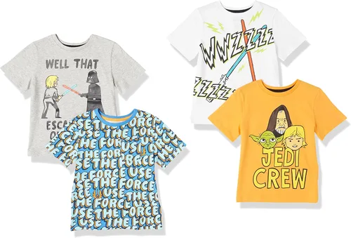 Vista 61 de Amazon Essentials Disney Marvel Camisetas de manga corta para niños y niños pequeños de Star Wars (cebra previamente manchada), paquetes