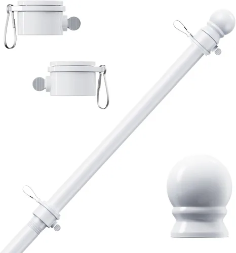 Vista 8 de Mástil de bandera PHITRIC, mástil giratorio sin enredos de acero inoxidable resistente a la oxidación para banderas de aficionado de 3x5