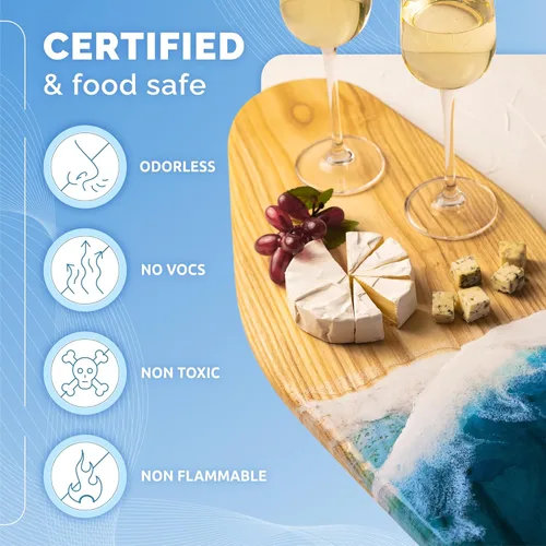 Vista 5 de Kit de Resina para Manualidades 2 Galones de Resina Epoxy Transparente con Bombas - Apto para Alimentos y Resistente a los Rayos UV para Arte DIY