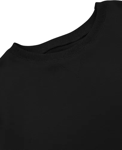 Vista 6 de Bingerlily Sudadera casual de manga larga para niñas, cuello redondo, linda sudadera holgada, tops Negro