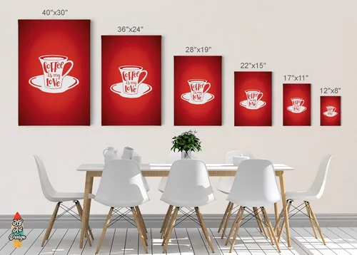 Vista 5 de HB Art Design Coffee is My Love Quote Espresso in Red Background Canvas Print Wall Art Coffee Bar Decor Coffee Signs Kitchen Wall Decor Dining Room
