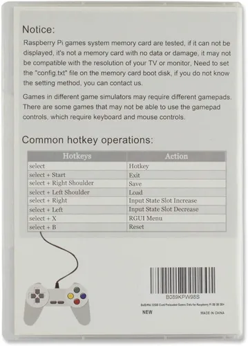 Vista 3 de Sistema de juego RPi, 32GB Games Plus Data precargado con tarjeta TF MicroSD clase 10, solo funciona con RPi 2B, 3B, 3B+, estación de emulación
