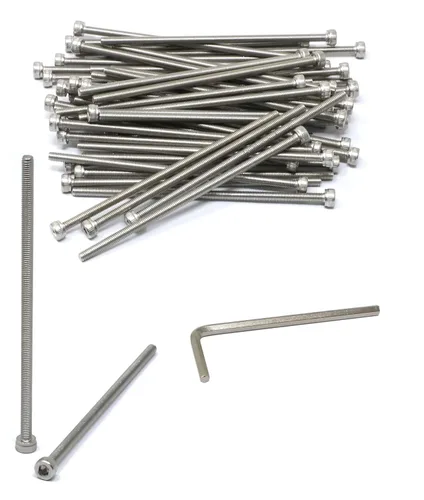 Vista 39 de iexcell Kit de tornillos de cabeza hexagonal de acero inoxidable 304, 100 unidades M2 x 0.157 in, paso de rosca de 0.016 in