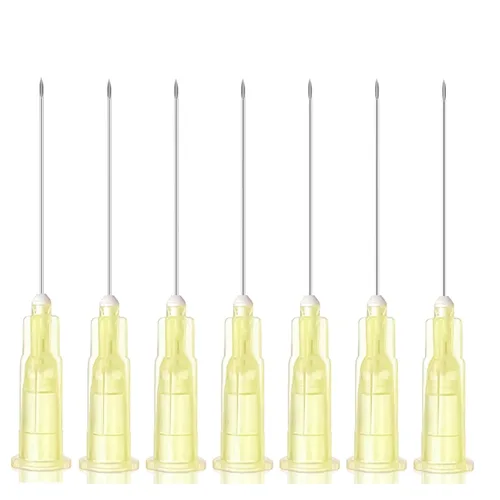 Vista 20 de 100 agujas de inyección desechables estériles con tapa para suministros de laboratorio, aves de corral, mascotas y accesorios de dispensación