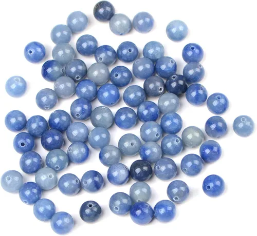 Vista 3 de Bymitel - 210 cuentas de cristal natural, piedras preciosas redondas energéticas y curativas sueltas con cordón elástico para hacer joyas, pulseras