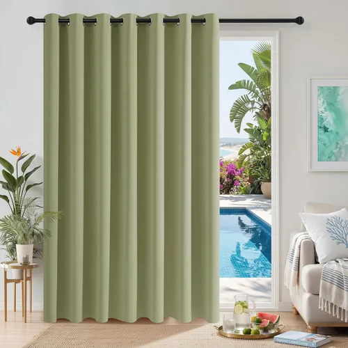 Vista 26 de RYB HOME Cortinas portátiles para puerta con privacidad, cortinas opacas y aislantes térmicas para dormitorio, armario, sala de estar, comedor