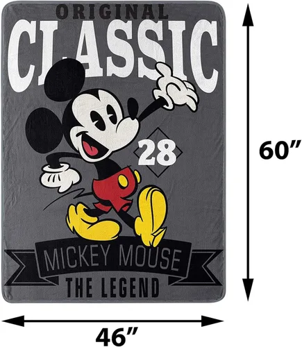 Vista 5 de Disney Mickey Mouse Super Plush Throw The Legend - Manta de 46 x 60 pulgadas
