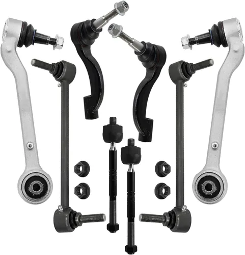 Vista 306 de Detroit Axle - Kit de ocho piezas - brazos de control de suspensión inferior delantero y trasero con juntas de bolas, extremos de barras