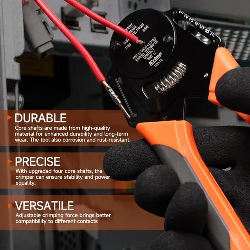 Vista 3 de iCrimp Crimpadora de Barril Cerrado de 4 Vías con Muesca, Tipo de 8 Impresiones para Contactos Sólidos Deutsch calibre 12 (IWD-12)