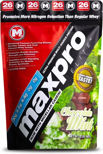 Vista 10 de Max Muscle Maxpro Elite - Proteína de suero de leche en polvo, 1.06 oz de proteína, 0.00 oz de azúcar, 0.16 onzas de BCAA de 0.23 oz, proteína