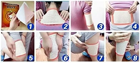 Vista 4 de 50 parches de capsicum para terapia caliente, hechos de extracto de chile y pimienta, parche para aliviar el dolor, parches para la artritis