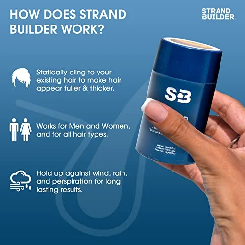 Vista 7 de Strand Builder Fibras capilares para adelgazar el cabello y la pérdida de cabello, fibras naturales de queratina para la construcción del cabello
