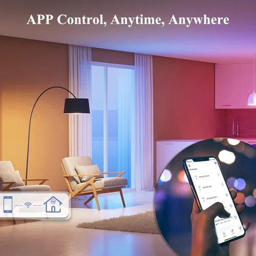 Vista 7 de DiCUNO Bombilla inteligente Edison A19, bombilla inteligente WiFi que cambia de color, bombilla de filamento Vinatge A60 compatible con Alexa