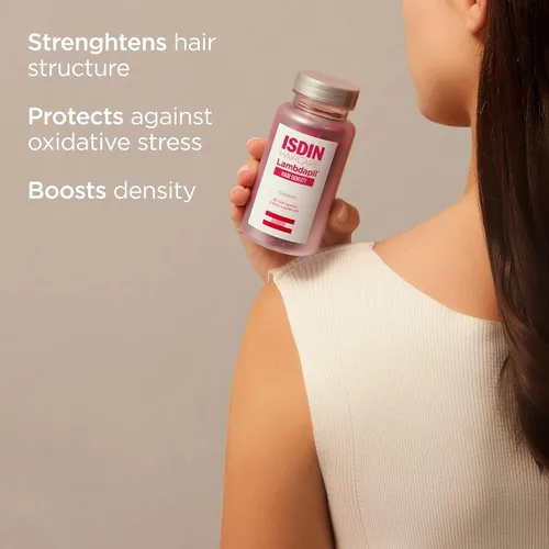Vista 3 de ISDIN Lambdapil Hair Density Capsules: Cápsulas de vitaminas engrosantes del cabello para adelgazar el cabello
