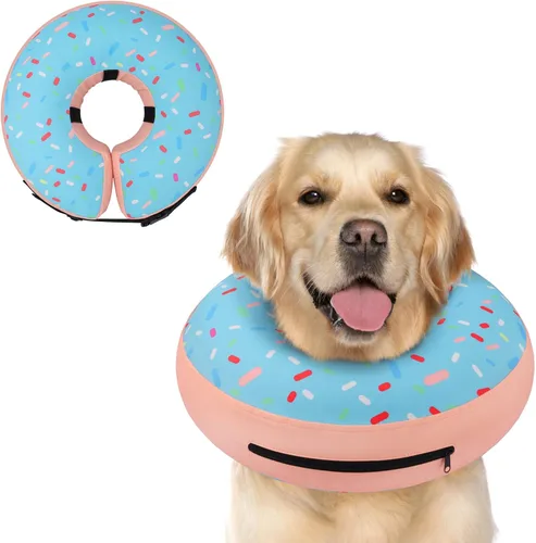 Vista 51 de Supet Collar Inflable de Cono para Perros Grandes, Medianos y Pequeños, Collar de Cono Suave para Perros y Gatos, ECollar de Cuello en Forma de Dona