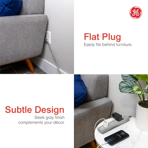 Vista 5 de GE Protector SurGE de 6 tomas, cable de extensión de 15 pies