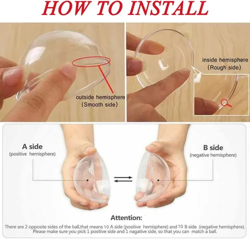 Vista 5 de 20 esferas transparentes rellenables de 2.36 pulgadas, plástico transparente engrosado, esférico, para decoración de árbol de Navidad y días