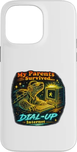 Vista 21 de Funny My Parents Survived Dial Up Internet Retro Tech Humor Case for iPhone 16