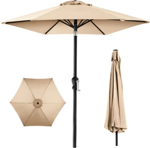 Vista 35 de Best Choice Products 10ft Outdoor Table Compatible Steel Polyester Market Patio Umbrella w/Crank and Easy Push Button Tilt