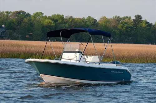 Vista 4 de Parte superior Bimini de aluminio gris claro de 3 arcos compatible con Monterey 248 LS MONTURA CUDDY para modelos años 2002-2006