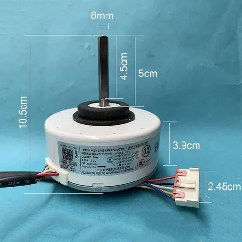 Vista 3 de Motor de aire acondicionado 20W WZDK20-38G (ZKFP-20-8-6) OEM sin escobillas del motor de fan de DC