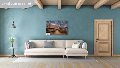 Vista 4 de Rustic Wooden Bridge in Capitol Reef National Park - Utah Desert Landscape Canvas Print Featuring Stream, Perfect Nature Wall Art for Home or
