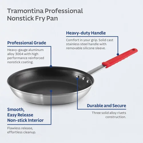 Vista 53 de Tramontina Sartén profesional de cerámica antiadherente de 8 pulgadas, sartén de aluminio de calibre pesado con revestimiento antiadherente
