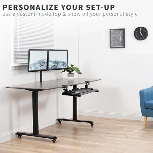 Vista 4 de VIVO Juego de abrazadera ajustable en altura y riel de 12 pulgadas para bandejas de teclado de madera personalizadas DIY (bandeja no incluida), riel