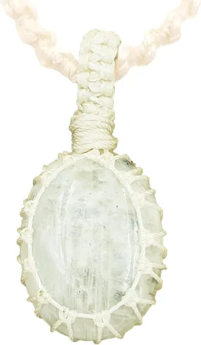 Vista 10 de Collar de cristal con colgante de piedra, amuleto para curación de chakras, joyería unisex hecha a mano con bolsa de regalo, cordón de macramé